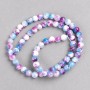 Beads pink-blue-white 'Agate' (synthetic acrylic) on thread, smooth round beads, 6 mm diameter, length 40 cm ±