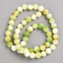 Beads green-yellow-white 'Agate' (acrylic) on monofilament, smooth round beads, 8 mm diameter, 40 cm length