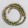 Beads of Jasper, Unakite, and Heliotrope on thread, smooth 4 mm beads, length 38 cm+