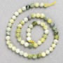Ophite Beads (Synthetic Acrylic) on Thread, Smooth Round Beads, 6.5 mm Diameter, 38 cm Length