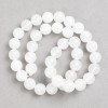 White Quartz Beads on Thread, Smooth Round Beads, 10 mm Diameter ±, 38 cm Length