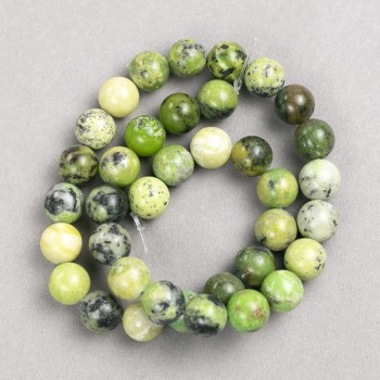 Australian Jadeite Beads on Beading Thread, Smooth Round Beads, 10.5 mm, 38 cm+