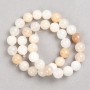 Selenite Beads on Thread, Smooth 10mm Beads, 38 cm Length