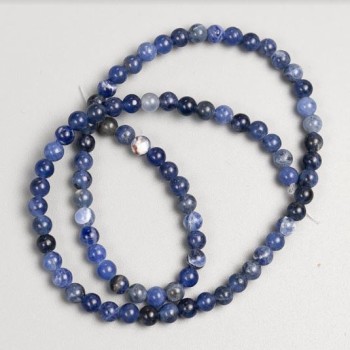 Beads on fishing line, natural stone sodalite, diameter 5 mm, length 37 cm