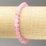 Elastic bracelet with Strawberry Quartz imitation (acrylic) smooth beads, 6.5 mm diameter, 18 cm length