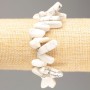Elastic bracelet made of natural howlite chips 'Needle', diameter 23x6-16x6 mm +