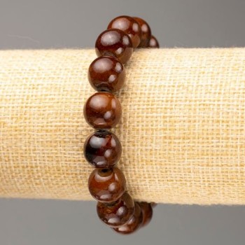Elastic bracelet with Tiger's Eye imitation (synthetic acrylic), diameter 12.5 mm, length 18 cm