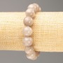 Elastic bracelet with toned quartz (synthetic acrylic), gray, smooth beads, 12.5 mm diameter, 18 cm length