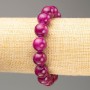 Elastic bracelet with dyed quartz (acrylic) raspberry, smooth beads, 12.5 mm diameter, length 18 cm +/-