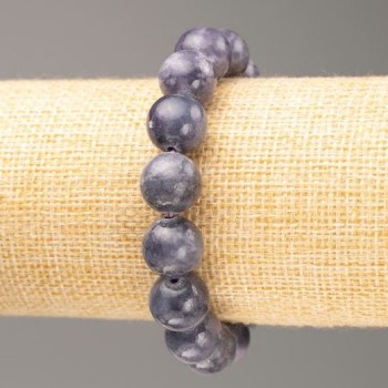 Elastic bracelet with amethyst imitation, smooth beads, 12.5 mm diameter, 18 cm length
