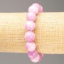 Kunzite-inspired Acrylic Bracelet, Smooth Beads, 12.5 mm Diameter, 18 cm Length