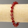 Elastic bracelet with carnelian, faceted bicones, 8×8 mm diameter, length about 18 cm