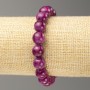 Elastic bracelet with acrylic tourmaline, smooth beads, 10 mm diameter, 18 cm length