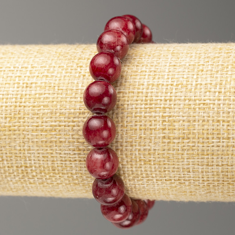 Elastic bracelet with imitation tourmaline (acrylic) smooth beads, 10 mm diameter, 18 cm length ±