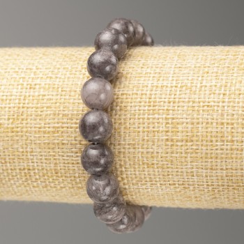 Bracelet with Labradorite Imitation on Elastic – Smooth Beads, 10mm Diameter, 18cm Length