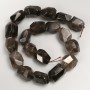 Beads on a thread, smoky topaz stones, faceted natural nuggets, diameter 15×20 mm, length 39 cm