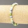 Bracelet 'Oceanic Jade' blue-green-white (synthetic acrylic), 6mm diameter beads ±, length 18 cm ±, smooth beads on elastic