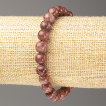 Imitation Selenite Bracelet, Acrylic, 8 mm Beads, 18 cm Length, Smooth Beads on Elastic