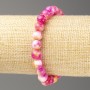 Bracelet in raspberry, yellow, and white tones — oceanic Jade (artificial acrylic), 8mm diameter +/-, length 18cm +/-, smooth beads on elastic