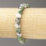 Bracelet 'Oceanic Jade' Gray-Green-White (synthetic acrylic), 8 mm diameter beads, length 18 cm, smooth beads on elastic