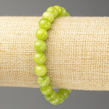 Onyx Bracelet (Artificial Acrylic), 8mm Diameter, 18cm Length, Smooth Beads on Elastic