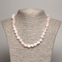 Rose quartz gemstone necklace with faceted beads, bead diameter 5×8–10 mm, length 50 cm