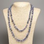 Long sodalite gemstone necklace, faceted, bead diameter 5×8–10 mm, length 110 cm