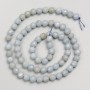 Aquamarine gemstone beads, faceted round beads on a thread, diameter 5 mm ±, length 38 cm ±