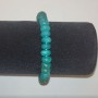Bracelet with synthetic aquamarine (green-blue), faceted rondelles, 8x5 mm, length 18 cm+