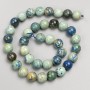 Chrysocolla and Lazurite natural stone beads, smooth round beads on thread, diameter 10 mm ±, length 38 cm ±