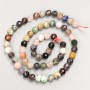 Assorted natural stone beads - faceted round on thread, diameter 6 mm (+/-), length 39 cm (+/-)