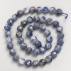 Sodalite natural stone beads, faceted ball on a thread, 8 mm diameter, 38 cm length