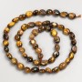 Tiger's Eye natural stone beads for stringing on thread, diameter 7×7 mm +-, length 40 cm +
