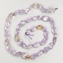 Faceted natural ametrine beads on thread, diameter 7×9 mm, length 40 cm