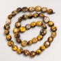 Tiger's Eye natural gemstone beads, strung on thread, diameter 9mm ±, length 40cm ±