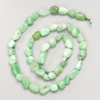 Beads of natural Larimar gemstone, green faceted, on thread, 7×8 mm diameter, 40 cm length