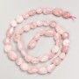 Natural stone beads Pink Quartz, tumbled on thread, diameter 10x12 mm ±, length 40 cm ±