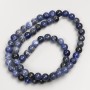 Sodalite beads, smooth round spheres on thread, 6 mm diameter +/-, length 38 cm +/-