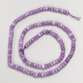 Amethyst Beads (Artificial) Faceted Rondelle on Thread, 4x2.5 mm, 37 cm length