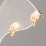 Xuping Earrings Cross 18K Gold Plating with White Crystals, diameter 7x5 mm+