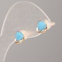 Xuping 18K Gold-Plated Blue Crystal Ball Stud Earrings