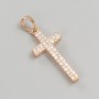 Pendant Xuping Cross Gold Plated with White Crystals 18K, diameter 26x12mm+