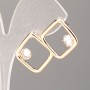 Xuping Square Earrings with 18K Gold Plating and White Crystal, diameter 17x17 mm