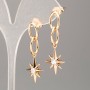Xuping Earrings 18K Gold Plating with White Stone, Diameter 20x14 mm, Length 4 cm+