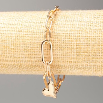 Bracelet Xuping 18K Gold Plating 'Heart' Length 16–20 cm, thickness 6.5 mm +-, thickness 9 mm+