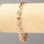Xuping 18K Gold Plated Bracelet, length 20 cm, thickness approx. 7 mm, with white crystals