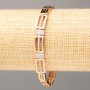 Xuping Bracelet, 18K Gold Plating, length 19 cm, thickness 6 mm ±, 8 mm ± with White Crystals