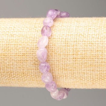 Faceted natural amethyst bracelet, bead size 12.5×9–8×6 mm, length 18 cm on elastic