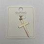 Xuping Cross Pendant 8K Gold Plating with White Stones