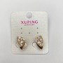 Xuping Earrings 18K Gold-Plated with White Crystals, 16×9 mm